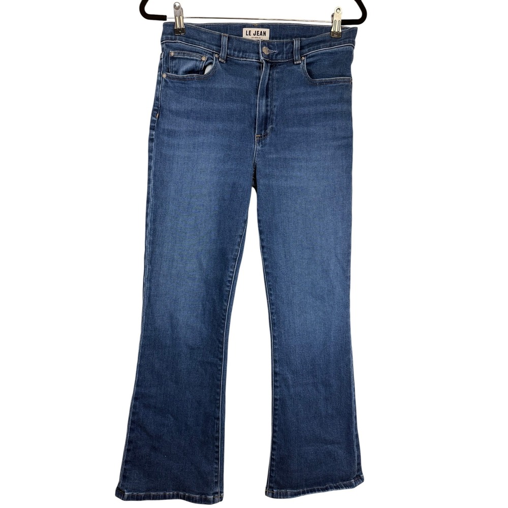 Le Jean Los Angeles High Rise Flare Jeans Blue Medium Wash Size 29 Made in USA